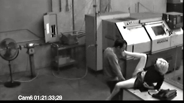 MILF blonde masturbates at work then jerks cock