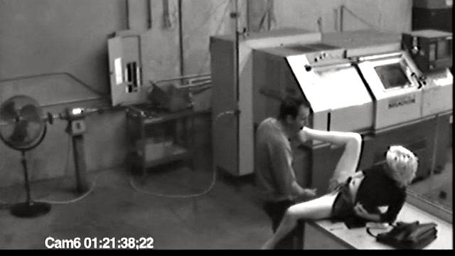 MILF blonde masturbates at work then jerks cock