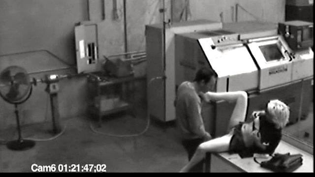 MILF blonde masturbates at work then jerks cock