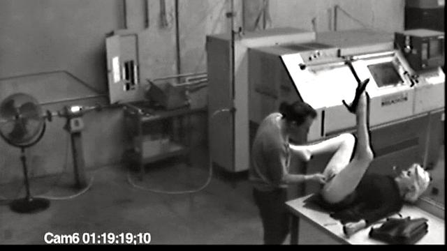 MILF blonde masturbates at work then jerks cock