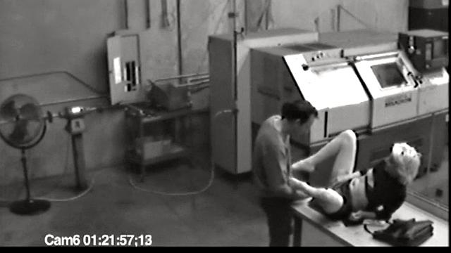 MILF blonde masturbates at work then jerks cock