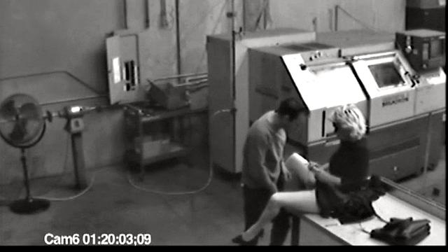 MILF blonde masturbates at work then jerks cock