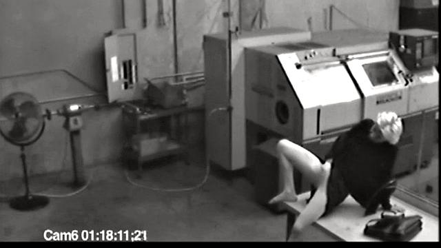 MILF blonde masturbates at work then jerks cock