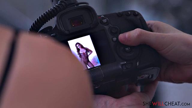 Hot brunette Alia Donovan cheats on husband with young photographer