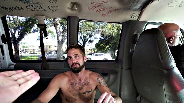 Hairy skinny bottom picked up in van for rough anal and doggystyle pounding