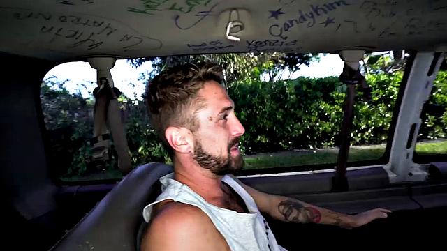 Hairy skinny bottom picked up in van for rough anal and doggystyle pounding