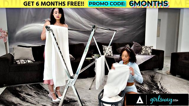 GIRLSWAY - Petite Brunette Alexis Tae 69s Handywoman Lumi Ray In Affair