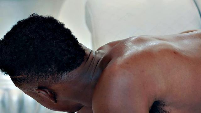 Black muscled bottoms enjoy passionate kissing and fucking