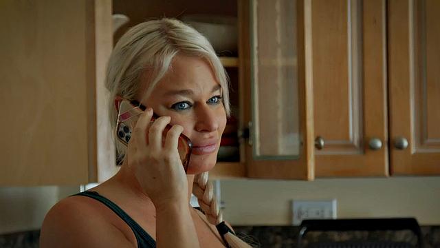 Busty MILF licked on massage table and fucked on floor