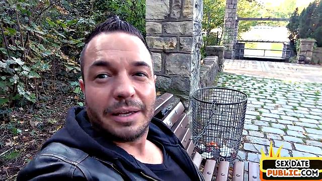 German public POV MILF outdoor sex with guy