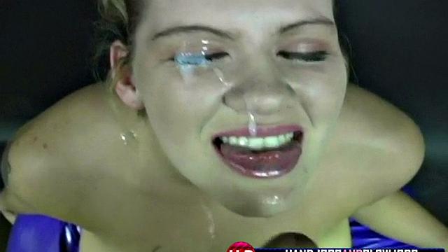 Hot teen tugging cock gets off in POV secret sex