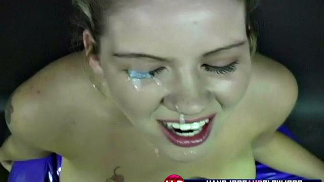 Hot teen tugging cock gets off in POV secret sex