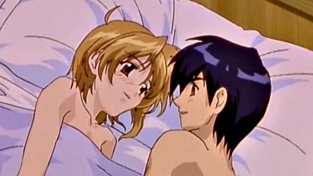 аниме-дива срывает страсть поцелуями и жёстко трахается с подругой