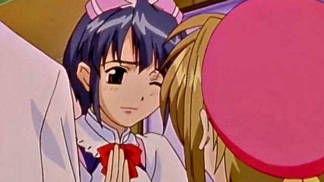 Kinky anime hottie kissing