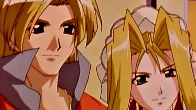 Kinky anime hottie kissing