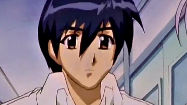 Kinky anime hottie kissing