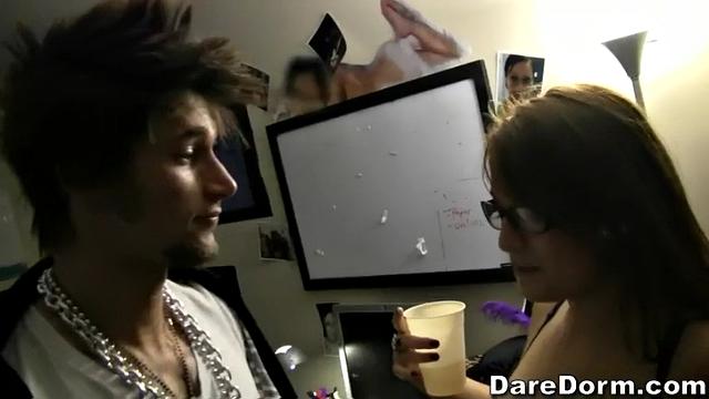 Blonde with brown hair fucks and gets doggystyled by straight Pimpin in panties