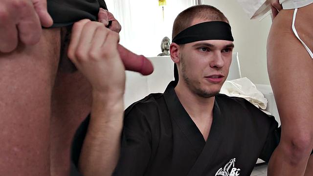 Babe sharing bisexual boyfriend in this erotic threesome