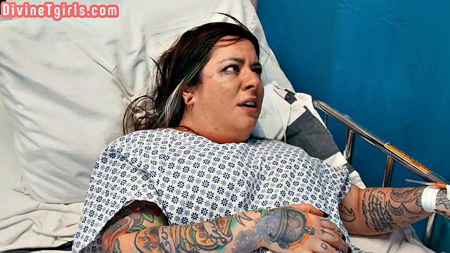 Cute TS babe analriding on BBC