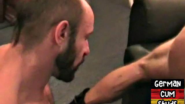 Amateur German hunk rims and rides in homemade action