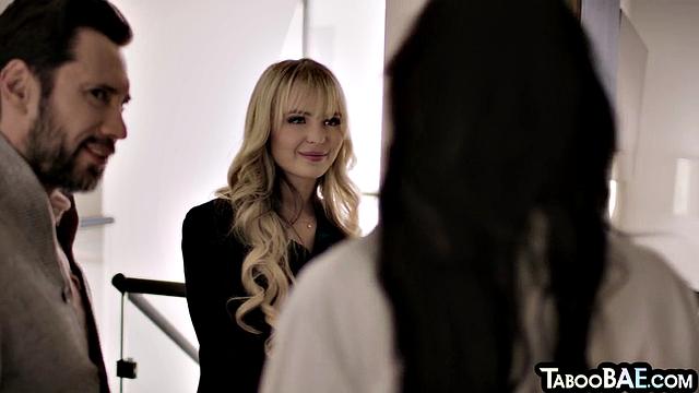 Bushy blonde babe fucked by lover