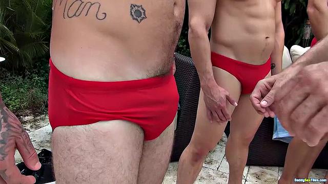 Shower of Swimmer Jizz - Allen Silver, Adrian Suarez Orgy