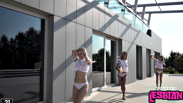 Petite Lesbians outside