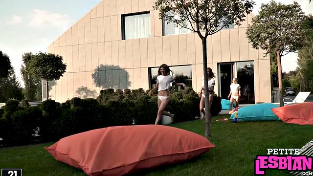 Petite Lesbians outside