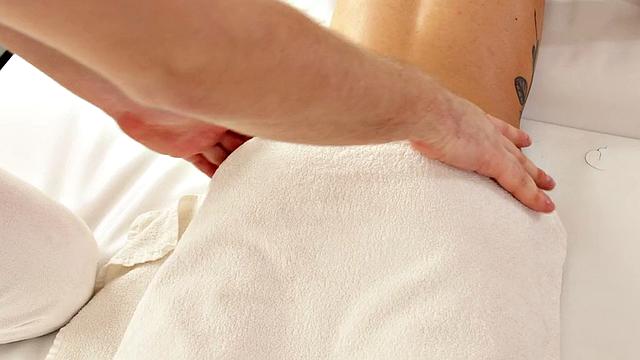 Cute babe pounded at massage