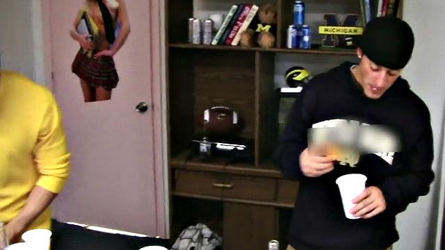 Amateur college hazed and fucked by frat in dormitory