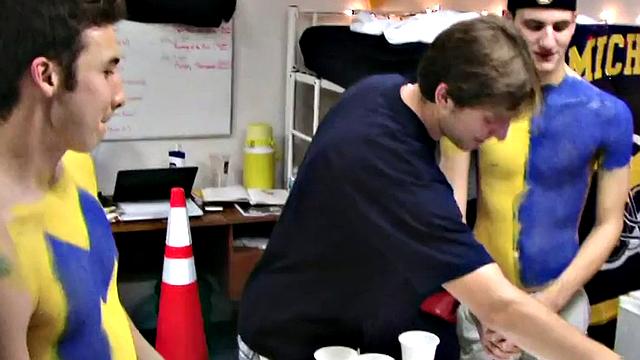 Amateur college hazed and fucked by frat in dormitory