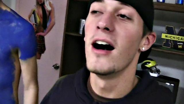 Amateur college hazed and fucked by frat in dormitory