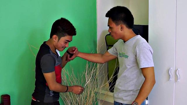 Asian skinny 21yo twink rides cock in homemade anal