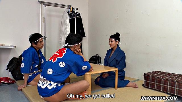 Ao odori fan Amiru Kinohara is fucked in a wild threesome