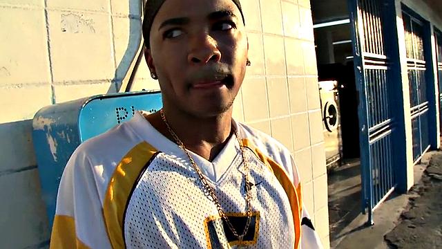 Publicly fucked Black thug used outdoor by white top for money