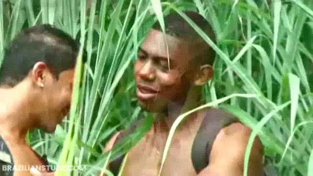 Latinos Marcelo Sousa and Nelson Barros Getting Down to Fucking. Marcelo's Fat Cock Fills Hand of Make Out Buddy for a Hand Job.