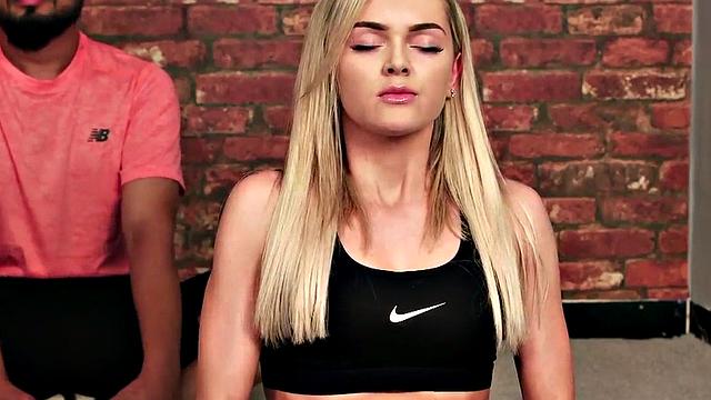 CFNM yoga femdoms give group HJ till cumshot