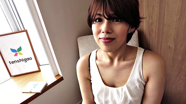 Cheating Japanese housewife Miss Hinata Nanase wants to fuck a stranger in a love hotel in Tokyo