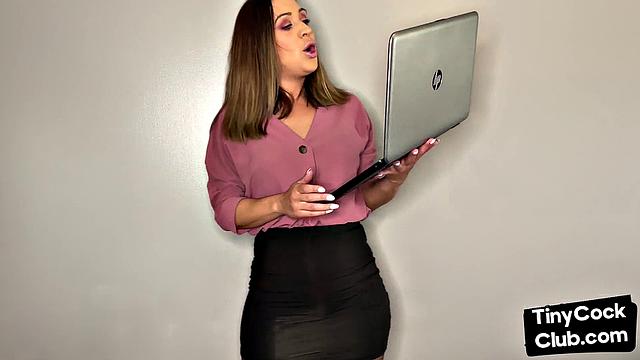Femdom solo babe insults small dicks in dirty talk video