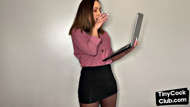 Femdom solo babe insults small dicks in dirty talk video