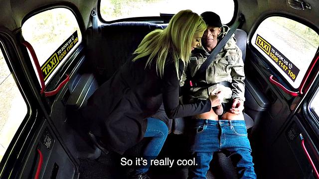 Blonde has her first black cock