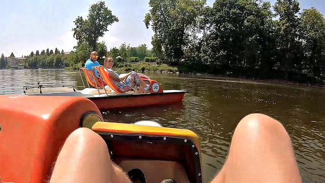 HUNT4K. Curvy chick with juicy tits has sex with stranger in front of boyfriend