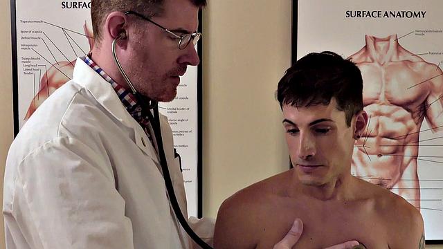 Small twink ass explored by big doc