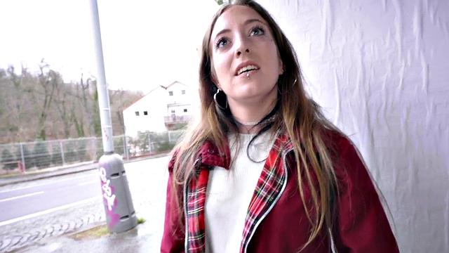 Public POV outdoor sex of pantyhose teen for finances