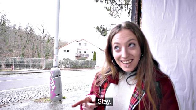 Public POV outdoor sex of pantyhose teen for finances