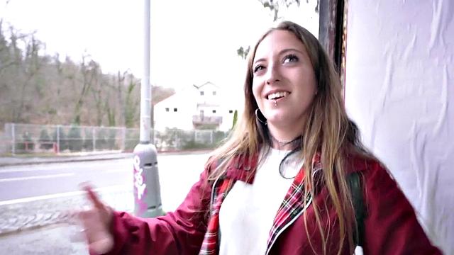 Public POV outdoor sex of pantyhose teen for finances