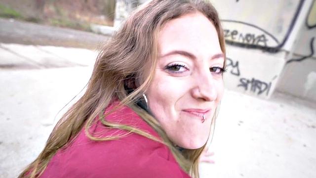 Public POV outdoor sex of pantyhose teen for finances