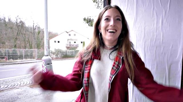 Public POV outdoor sex of pantyhose teen for finances