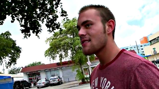 Cocksucking Black stud picked up and banged outdoors by white