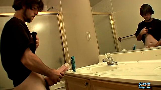 A Straight Boy Shoots 2 Cum Loads With a Sex Toy - TrikinMatt